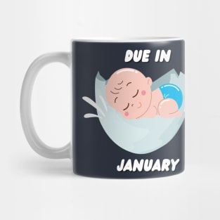 Due in January Mom to Be Gift Mug